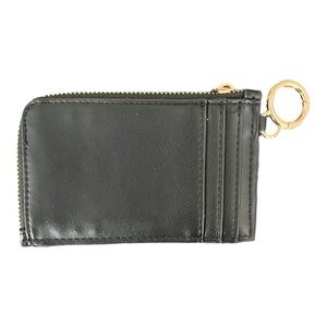 A New Day Black Wallet Pouch with Gold Zipper and Key Ring
